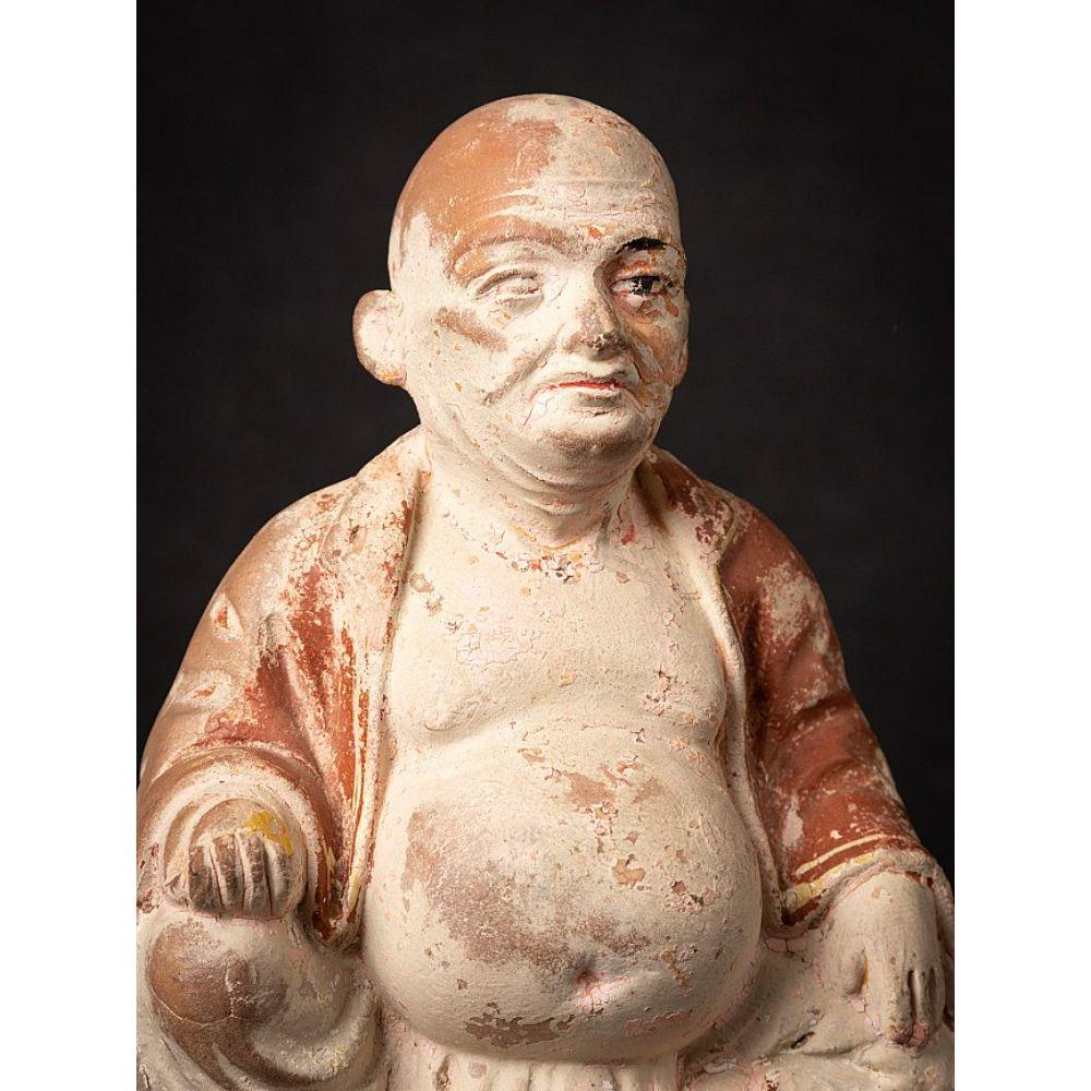 Antique Pottery Happy Buddha Statue from India For Sale 1