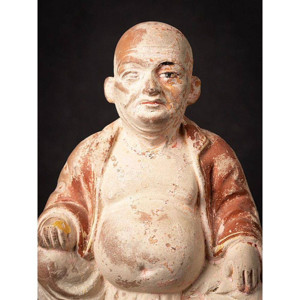 Antique Pottery Happy Buddha Statue from India For Sale 3
