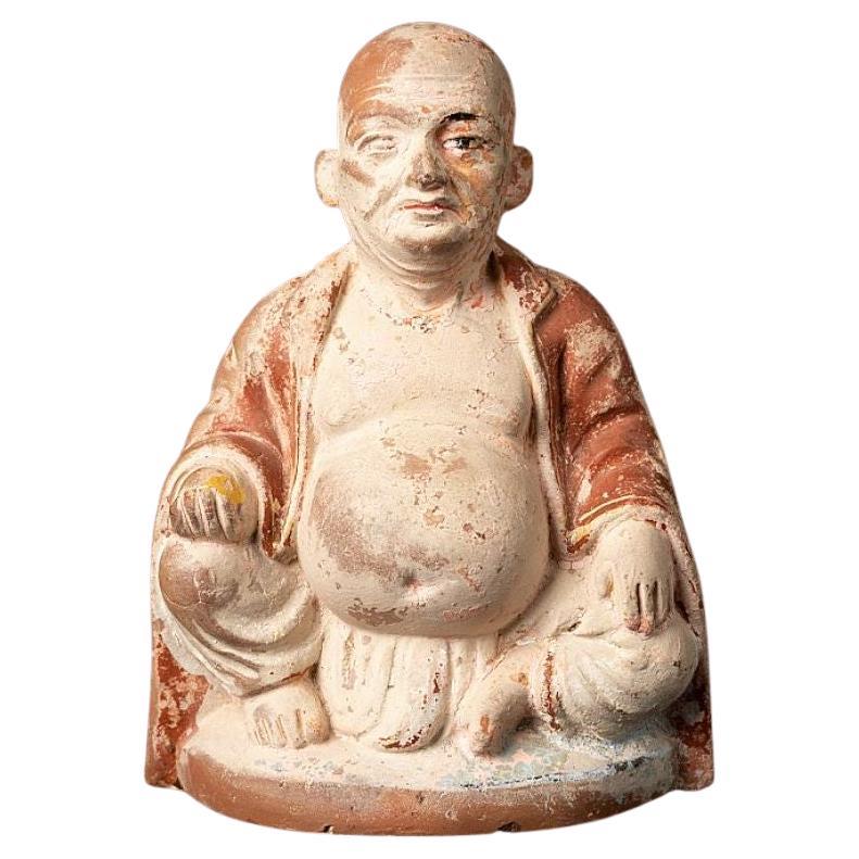 Antike Happy Buddha-Statue aus Töpferwaren aus Indien