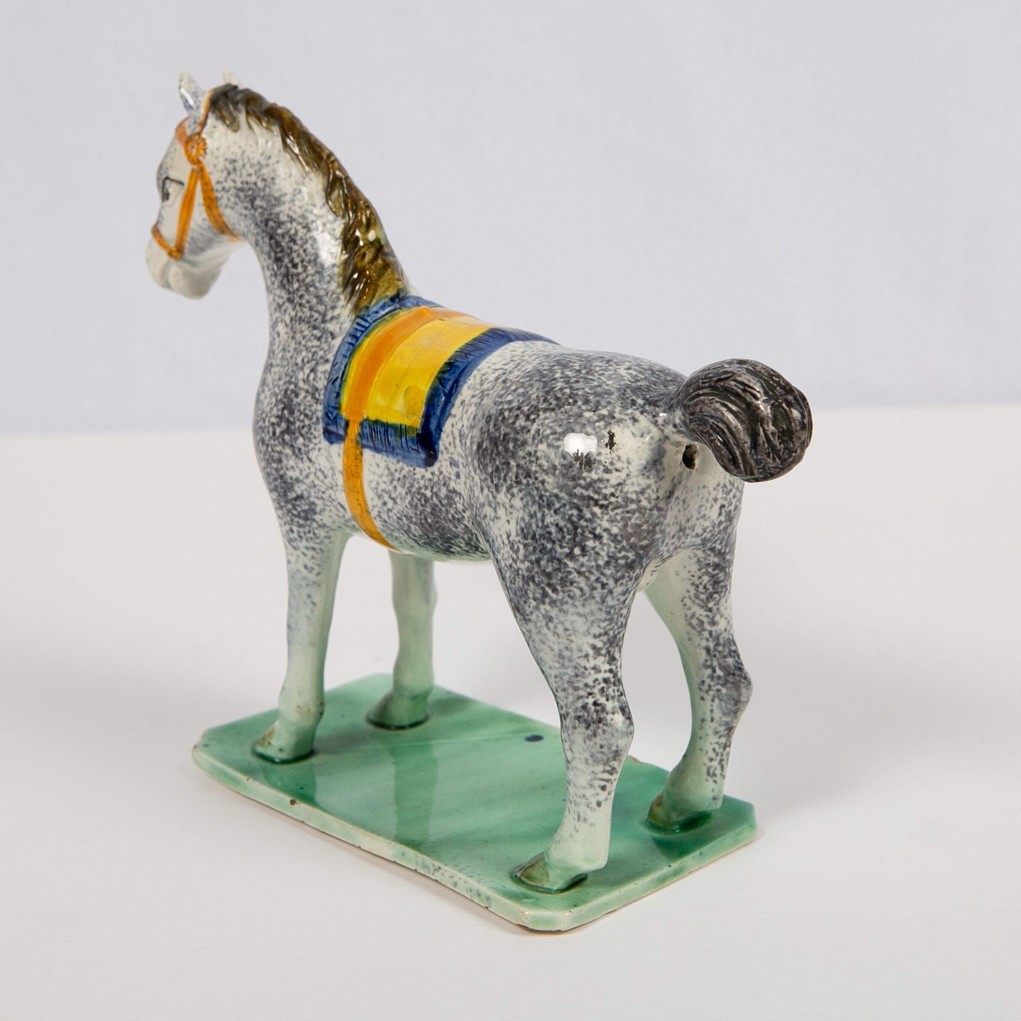 19th Century Antique Pottery Horse Made in England at St. Anthony's Pottery, circa 1800-1810