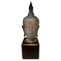 Antique Pottery Model of Buddha Head