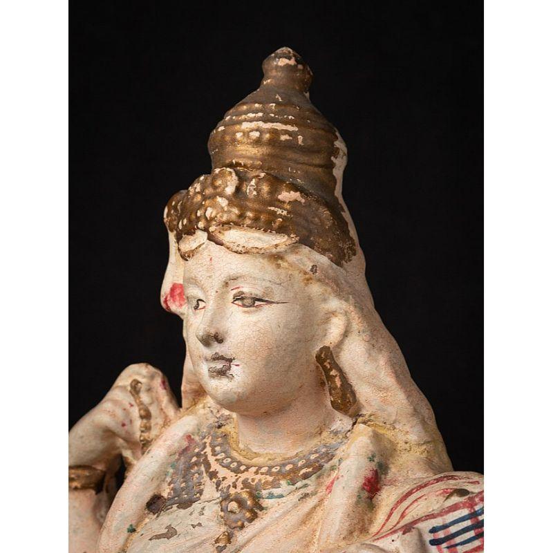 Antique Pottery Saraswati Statue from India 4