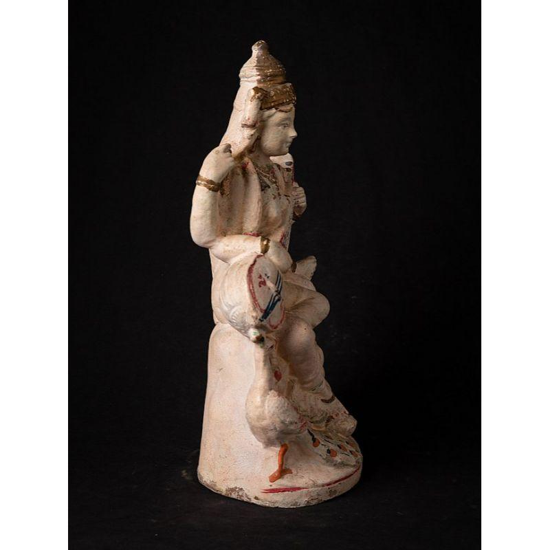 Indian Antique Pottery Saraswati Statue from India