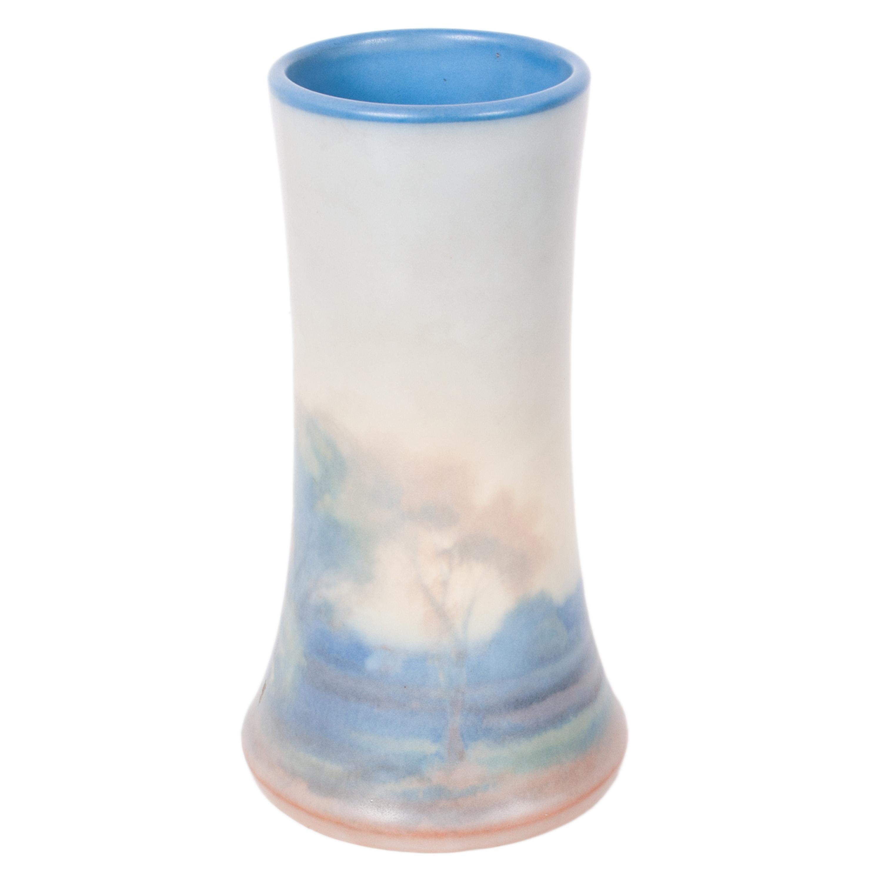 Antique Pottery Scenic Vellum Landscape Vase Fred Rothenbusch for Rookwood 1925 For Sale 3