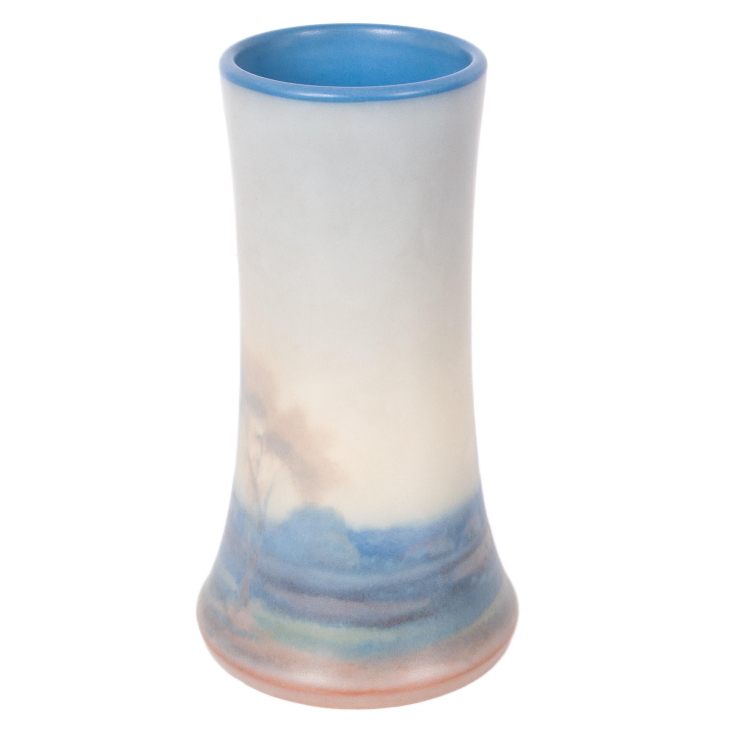 Antique Pottery Scenic Vellum Landscape Vase Fred Rothenbusch for Rookwood 1925 For Sale 4