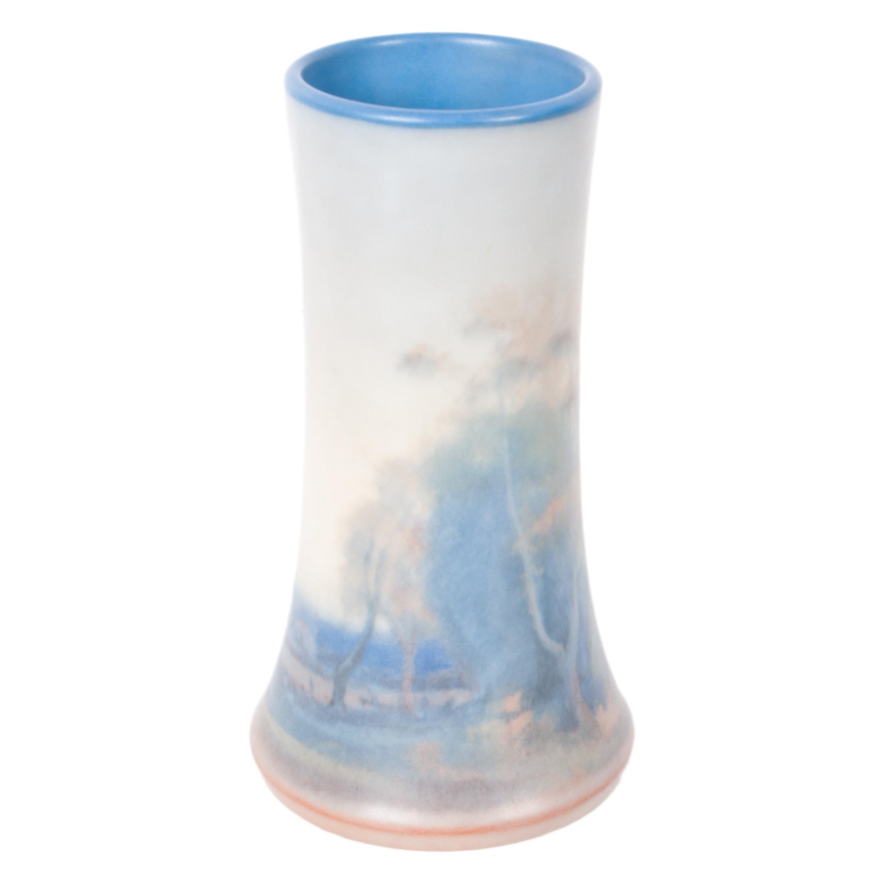 Antique Pottery Scenic Vellum Landscape Vase Fred Rothenbusch for Rookwood 1925 For Sale 5