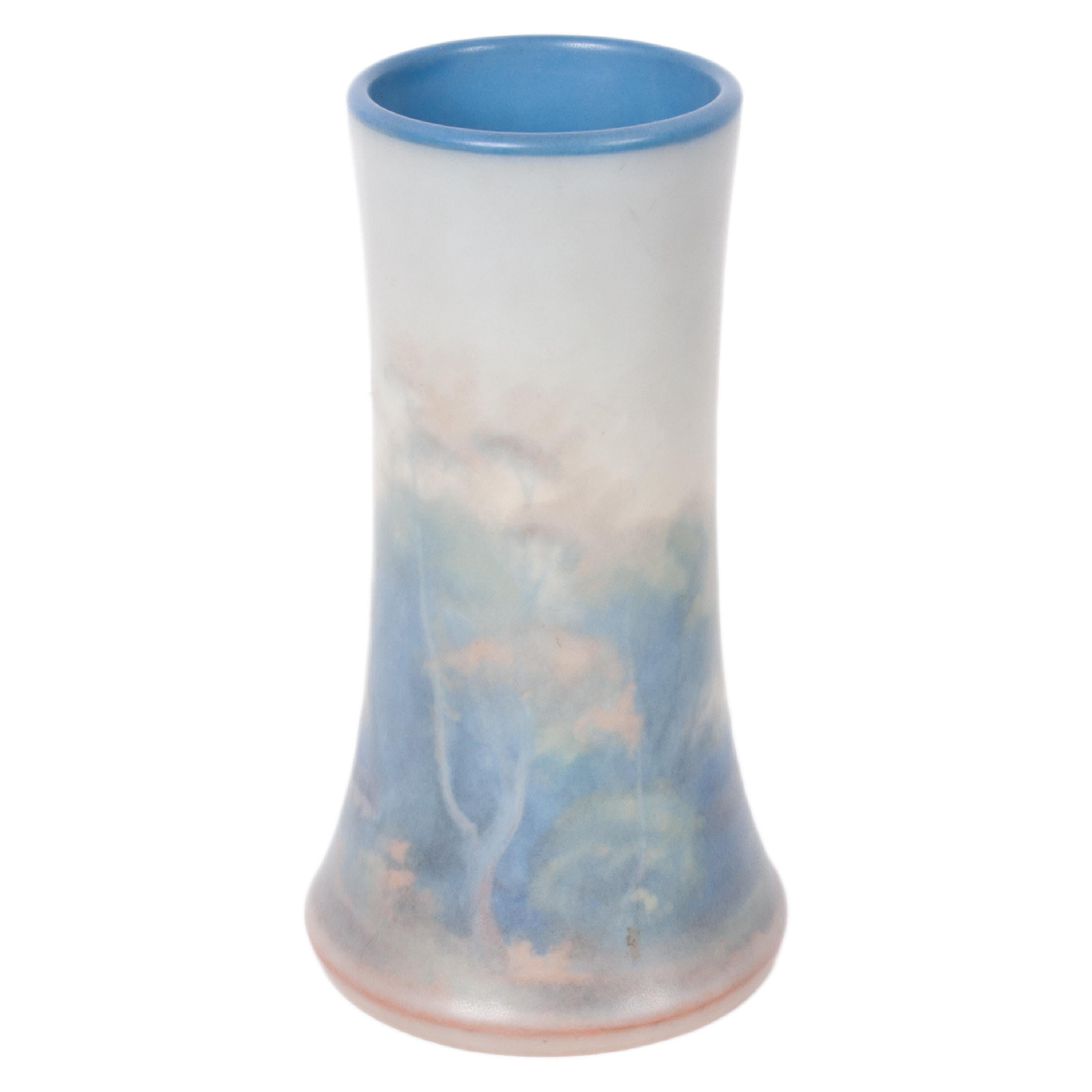 Antique Pottery Scenic Vellum Landscape Vase Fred Rothenbusch for Rookwood 1925 For Sale 1