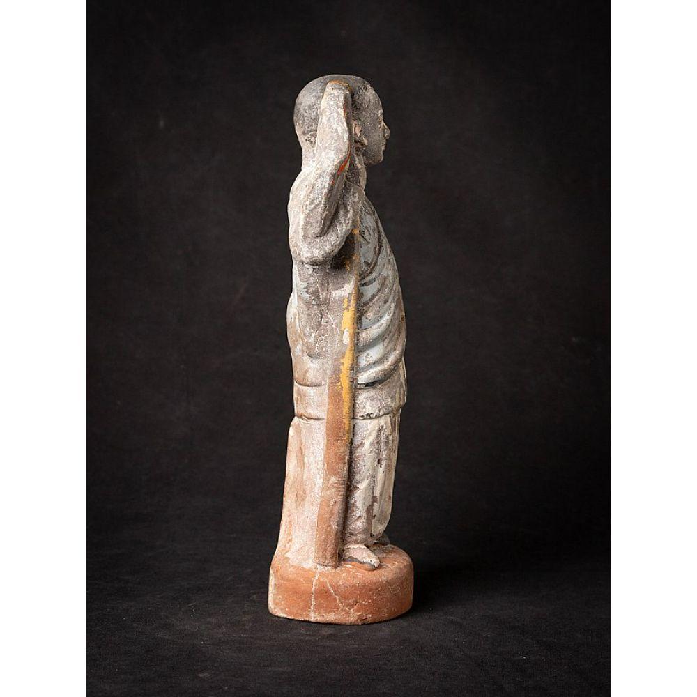 Wood Antique pottery statue of Indian Figure from India For Sale