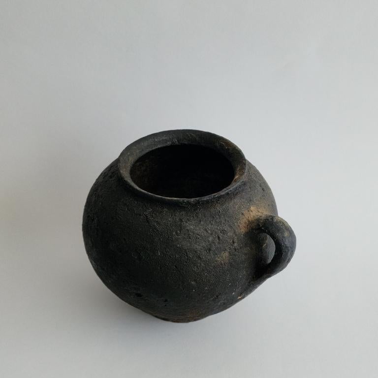 Primitive Antique Pottery Vase, Clay, Ukraine Early 19th Century