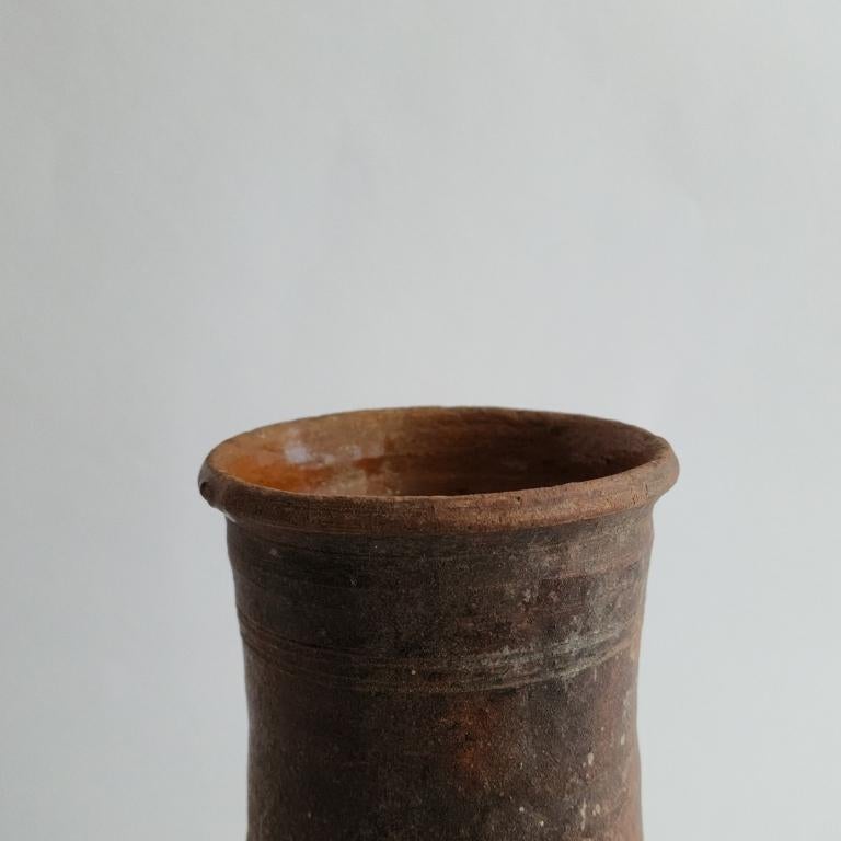 Fired Antique Pottery Vase, Terracotta, Ukraine Early 19th Century For Sale