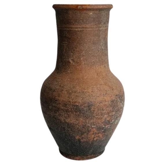 Antique Pottery Vase, Terracotta, Ukraine Early 19th Century For Sale