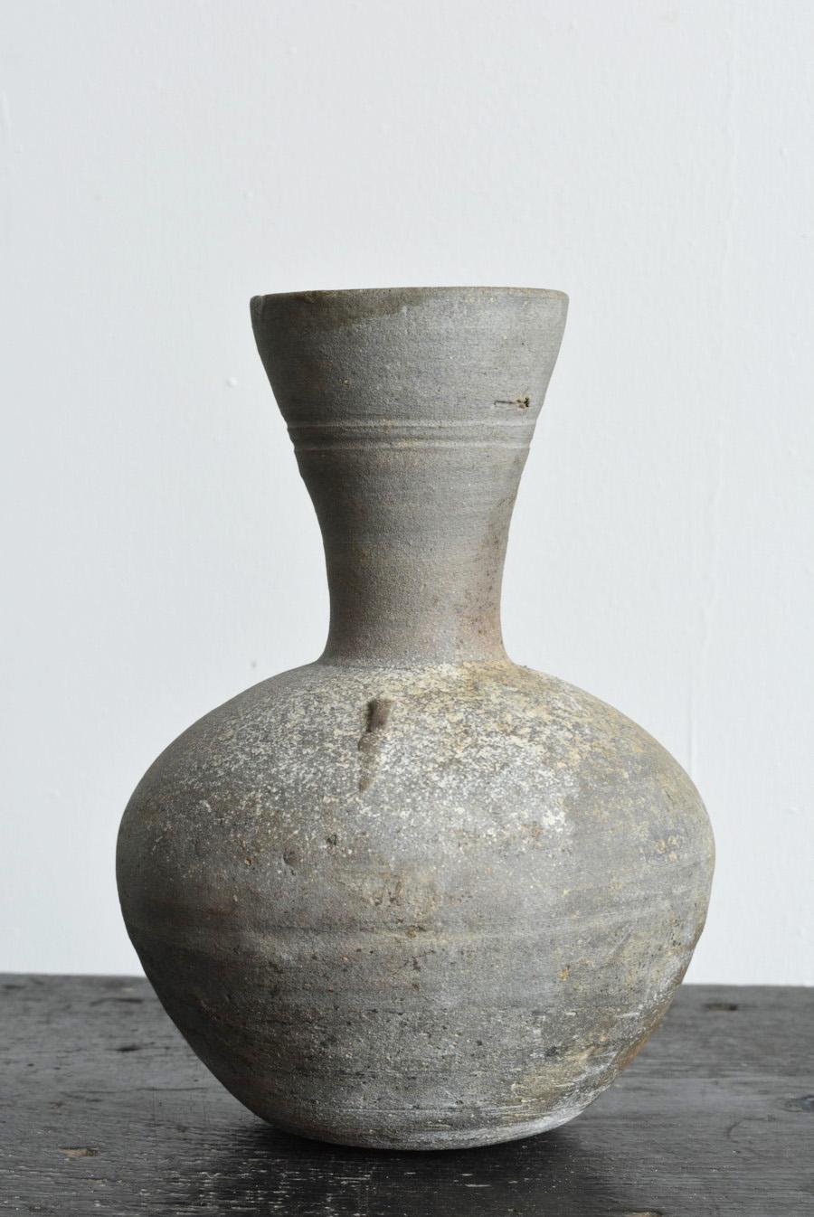 18th Century and Earlier Antique Pottery Vase with a Sense of Japanese Wabi-Sabi / Early 9th Century