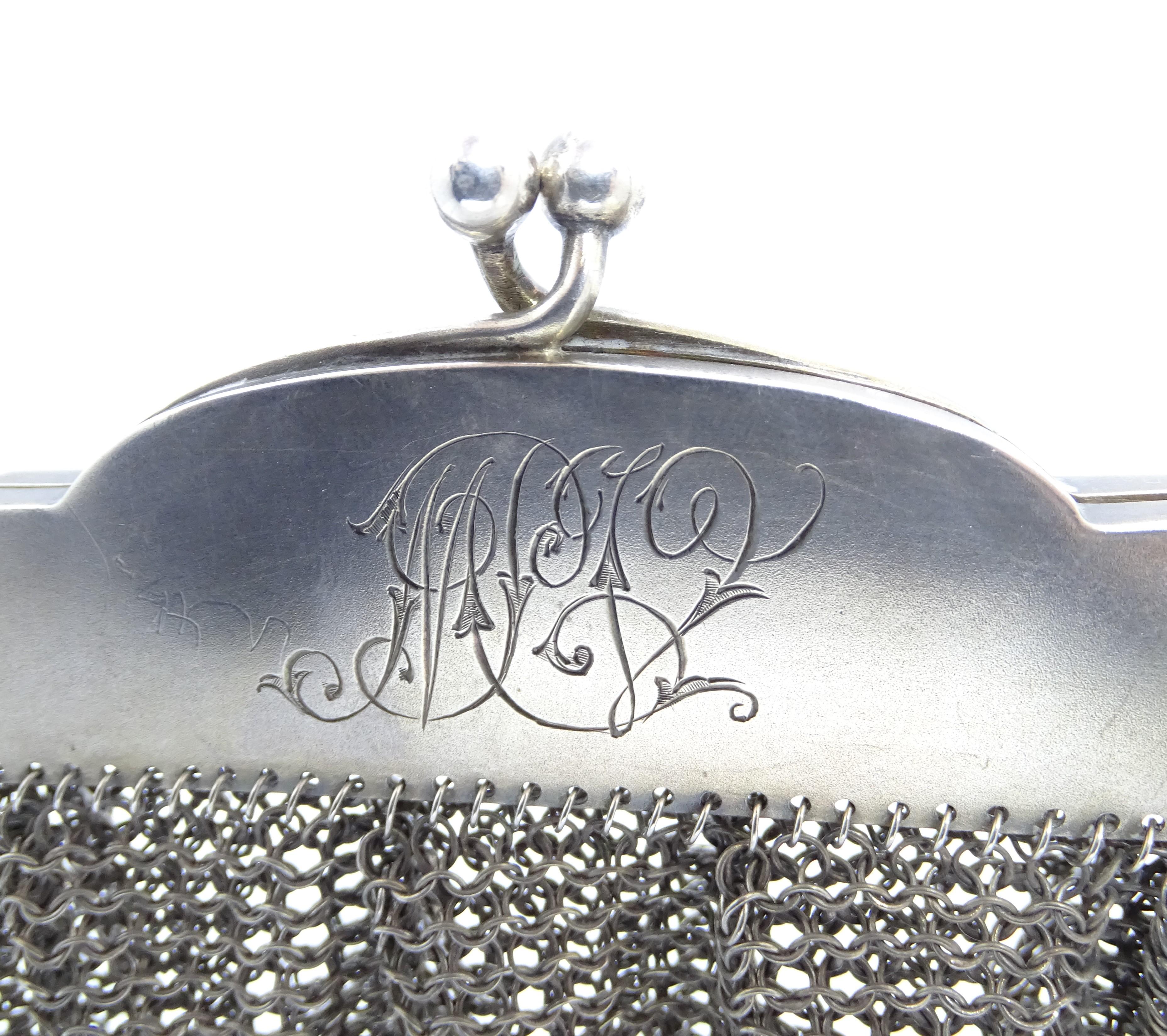 Women's Antique pouch bag, silver plate, late 19th century – England For Sale
