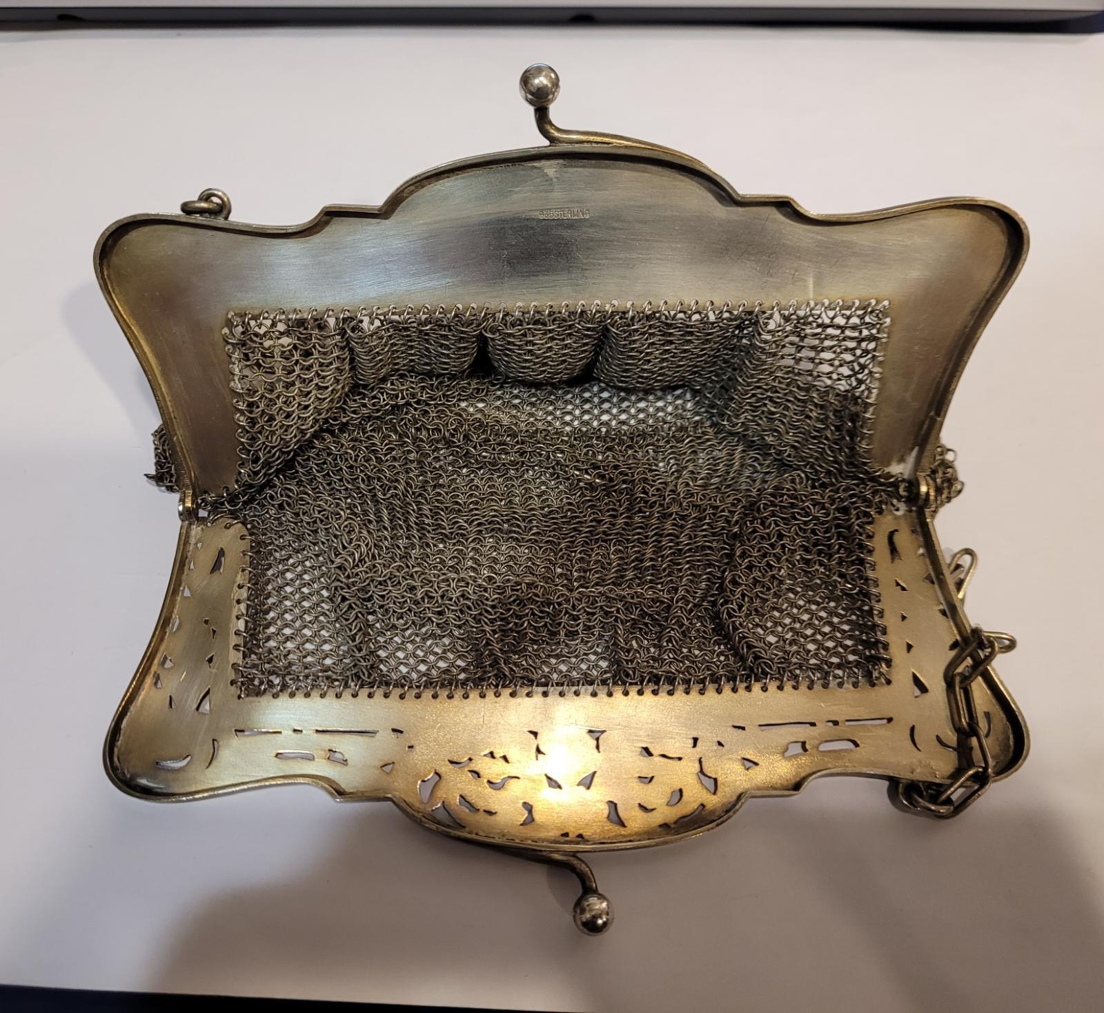 Antique pouch bag, silver plate, late 19th century – England For Sale 5