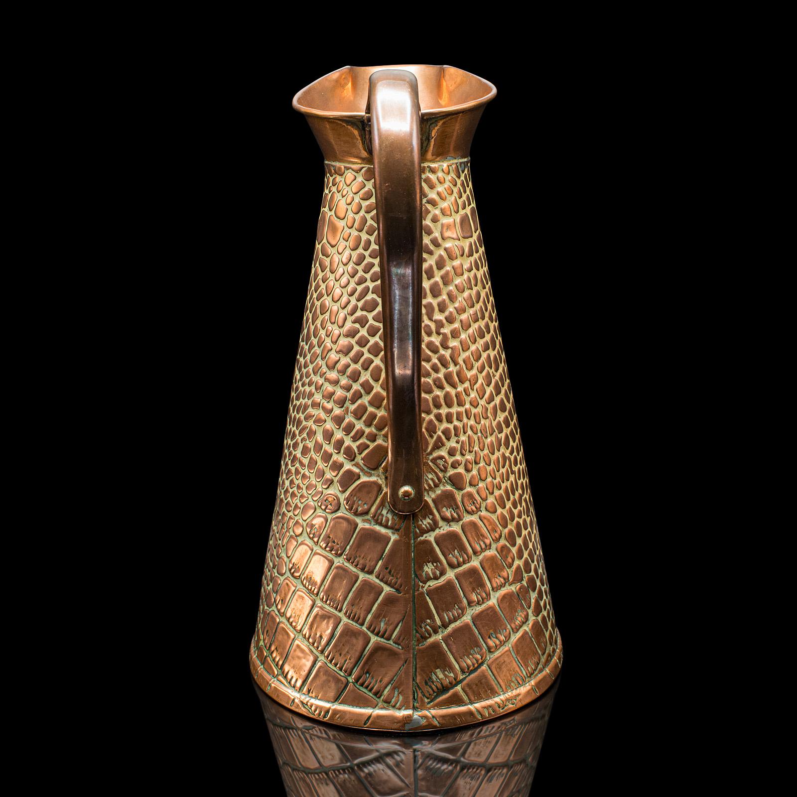 European Antique Pouring Jug, English, Copper, Serving Tankard, Arts & Crafts, Victorian For Sale