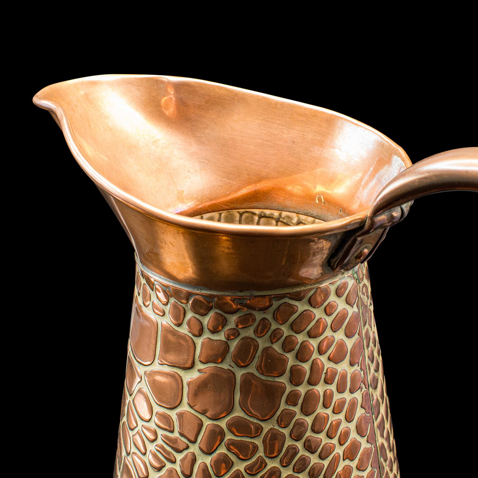 19th Century Antique Pouring Jug, English, Copper, Serving Tankard, Arts & Crafts, Victorian For Sale