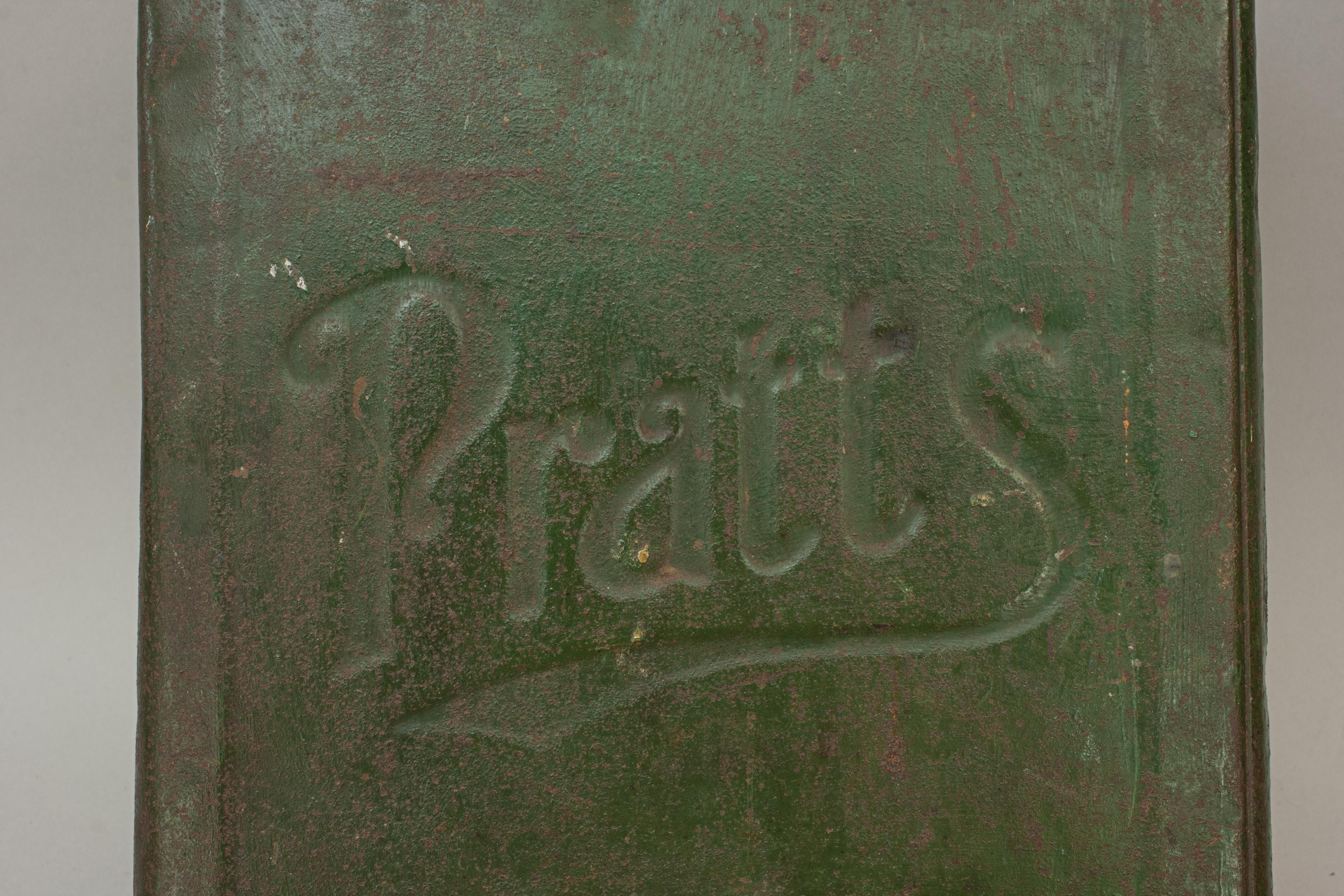 Early 20th Century Antique Pratts Green Motoring Petrol Can For Sale