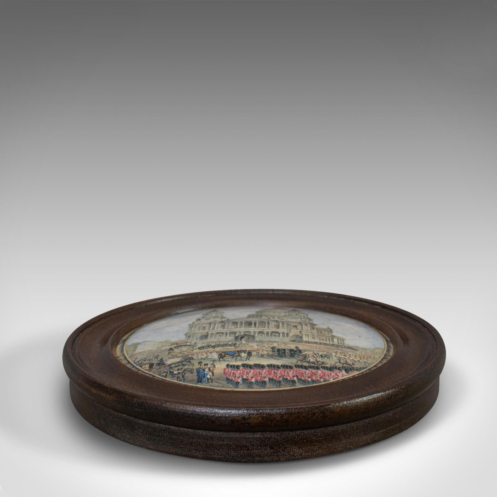 19th Century Antique Prattware Jar Lid, English, Mahogany, Ceramic, Duke of Wellington