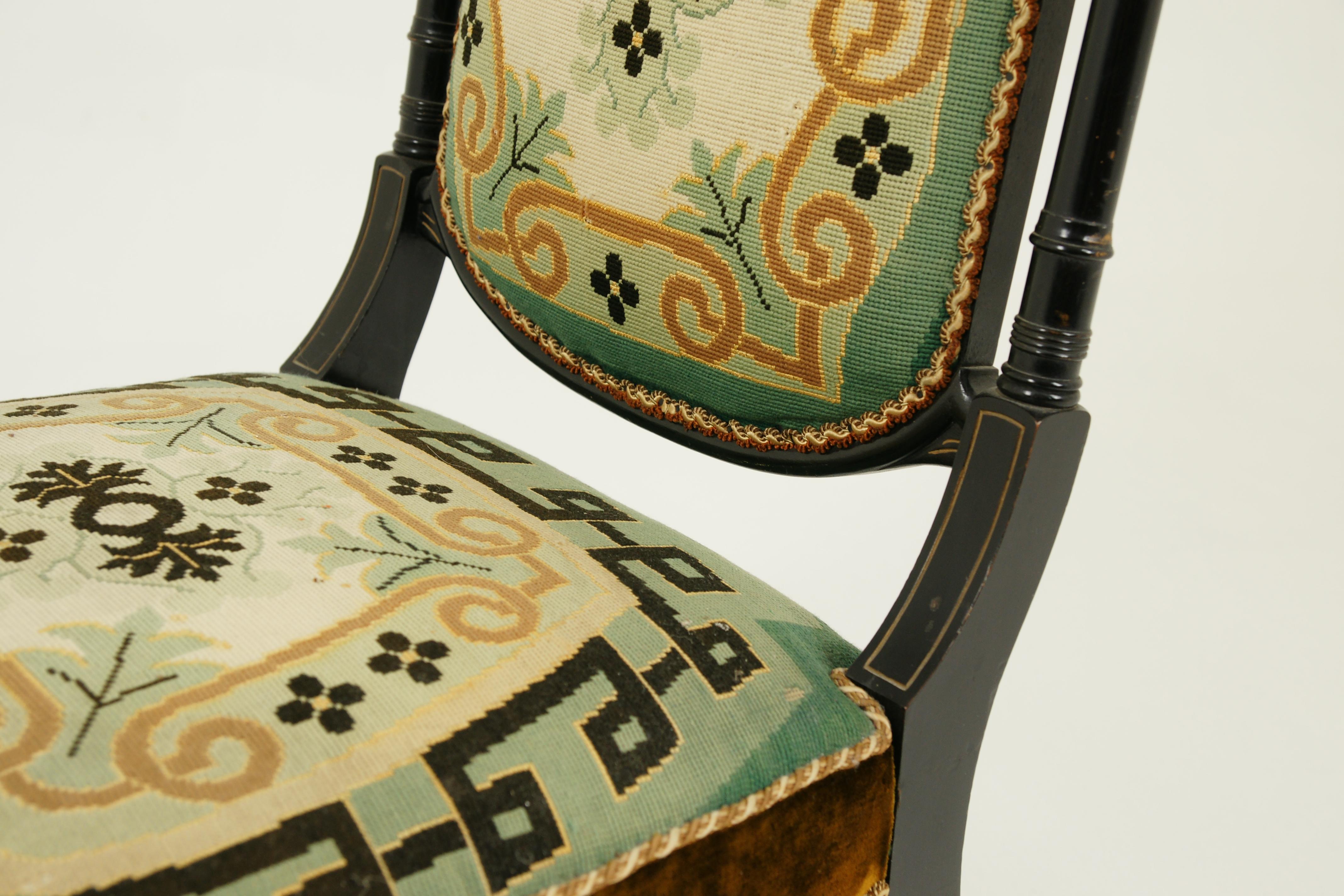 Walnut Antique Prayer Chair, Ebonized Chair, Aesthetic Movement, Prie Dieu, 1880, B1562