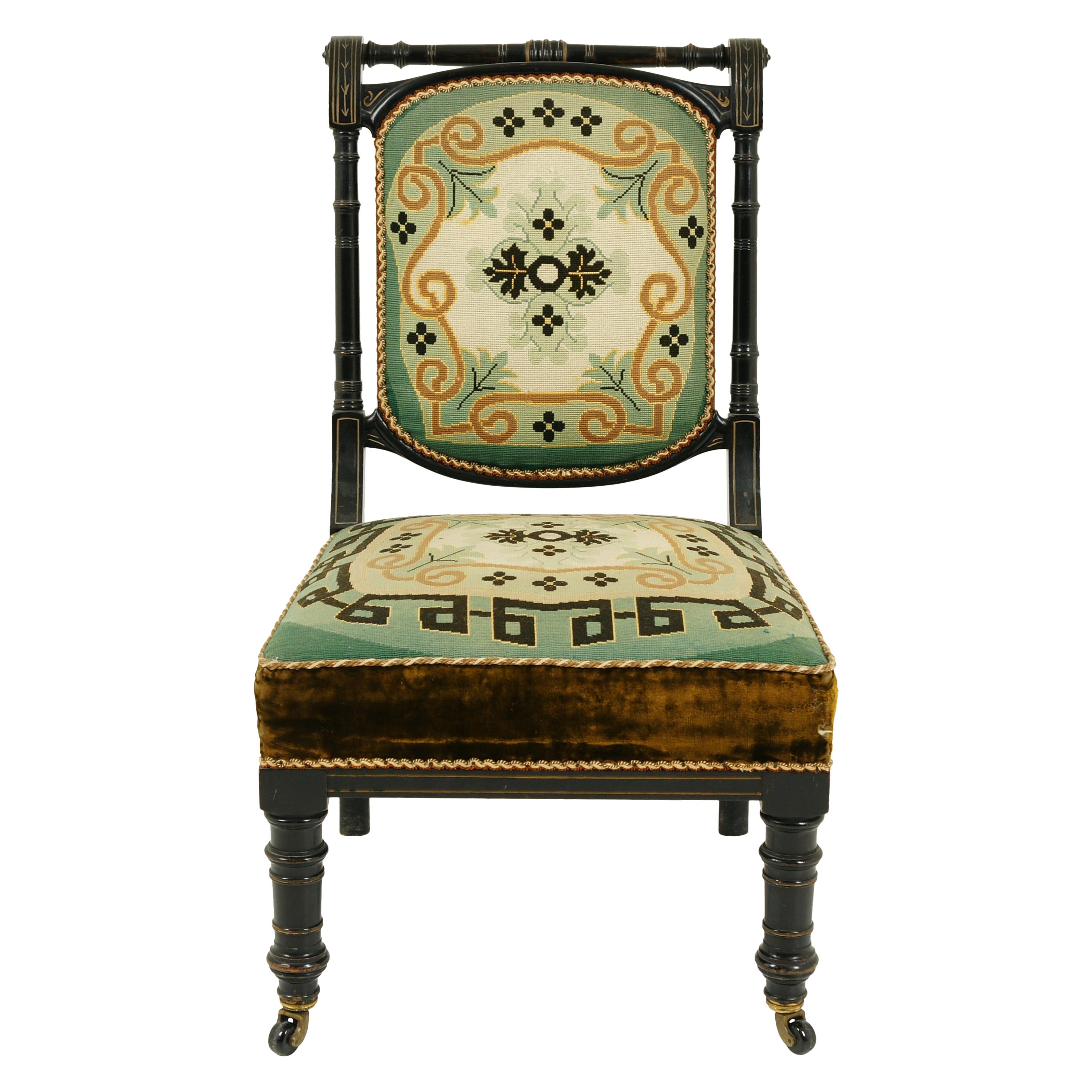 Antique Prayer Chair, Ebonized Chair, Aesthetic Movement, Prie Dieu, 1880, B1562
