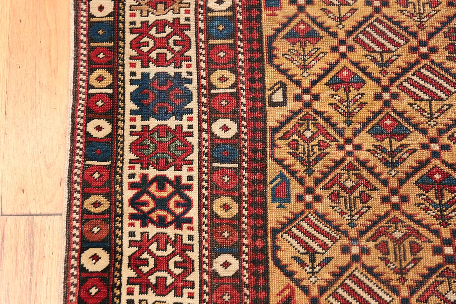 19th Century Antique Prayer Design Caucasian Dagestan Rug. Size: 4 ft 5 in x 5 ft 10 in 