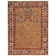 Antique Prayer Design Caucasian Dagestan Rug. Size: 4 ft 5 in x 5 ft 10 in 