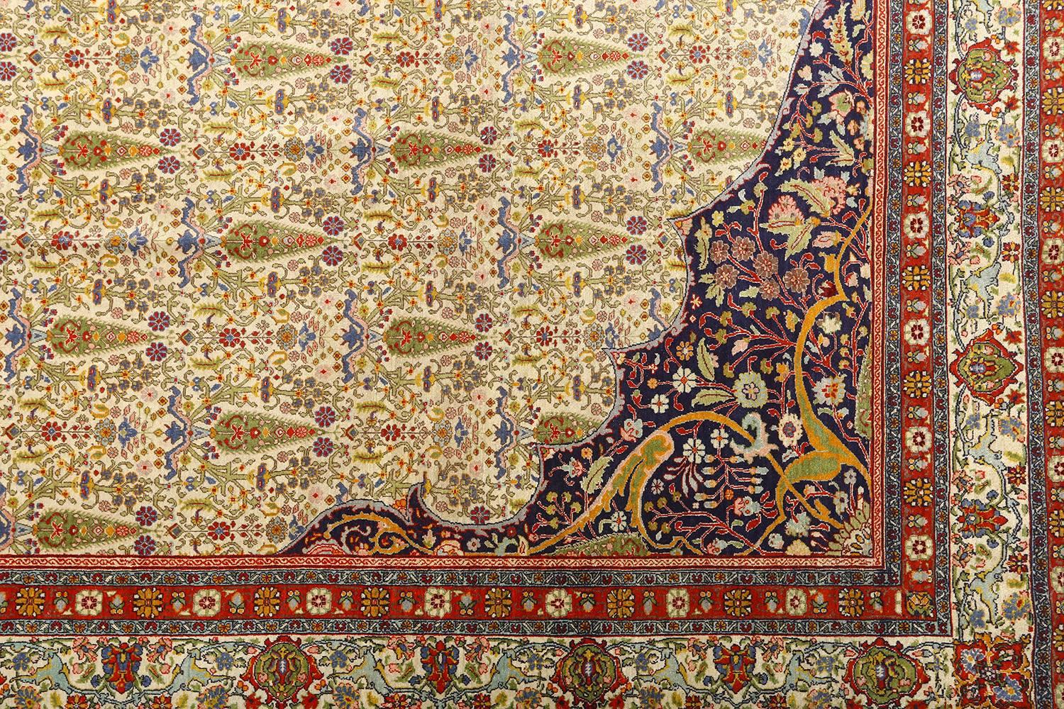 Nazmiyal Antique Prayer Design Tabriz Persian Rug. Size: 8 ft 1 in x 9 ft 10 in  1