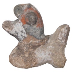 Antique Pre Columbian Clay Pottery Figural Animal Painted Earthenware