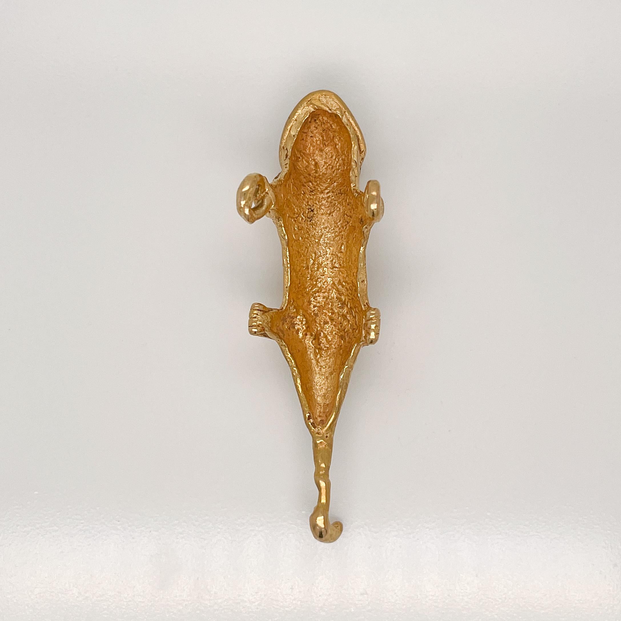 Women's or Men's Antique Pre-Columbian Gecko or Lizard High Karat Gold Pendant