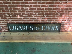 Antique Pre-Neon "Choice Cigars" French Art Deco Bronze & Glass Sign - C. 1915