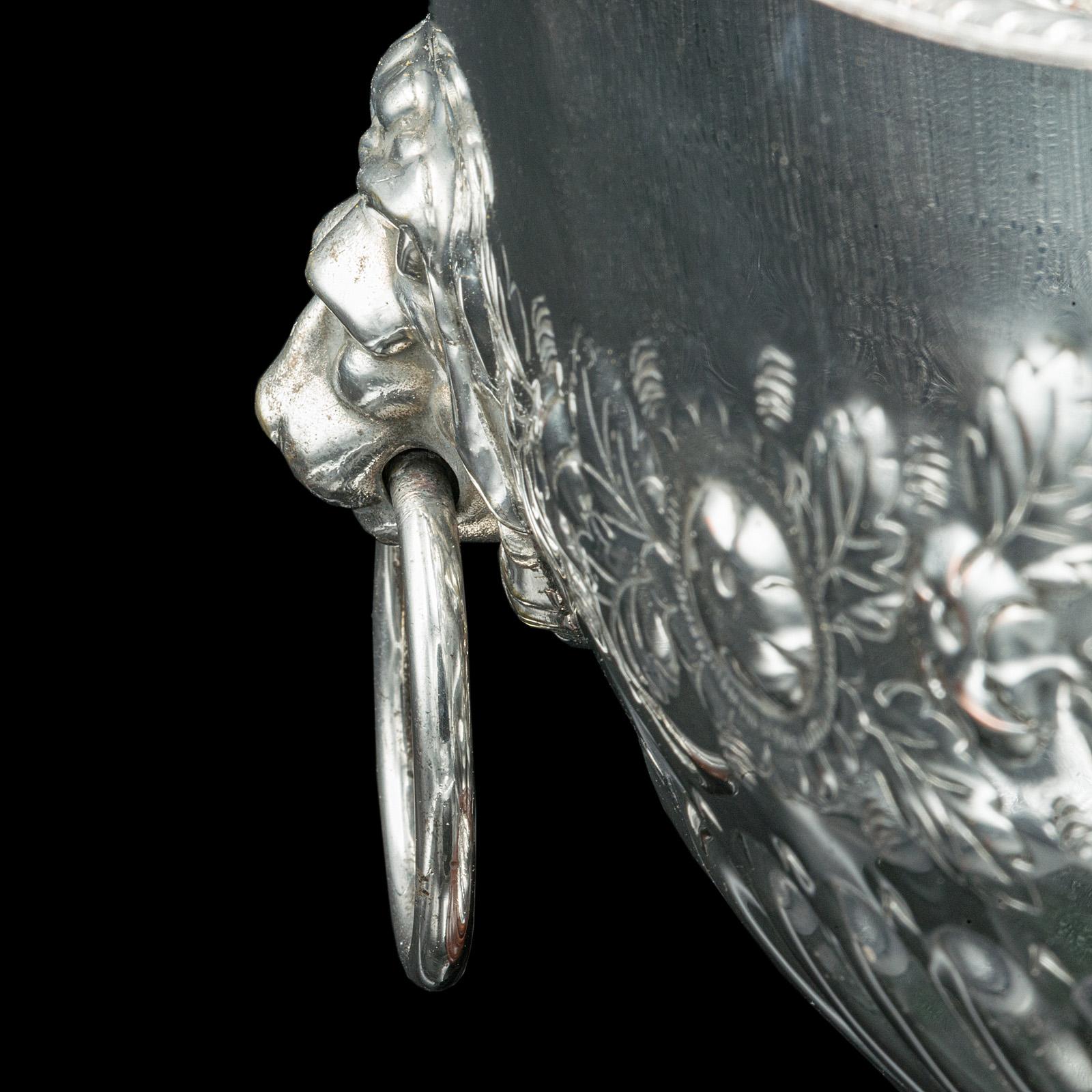 Antica ciotola di presentazione, inglese, piatto d'argento, secchiello per il ghiaccio, refrigeratore, edoardiana in vendita 3