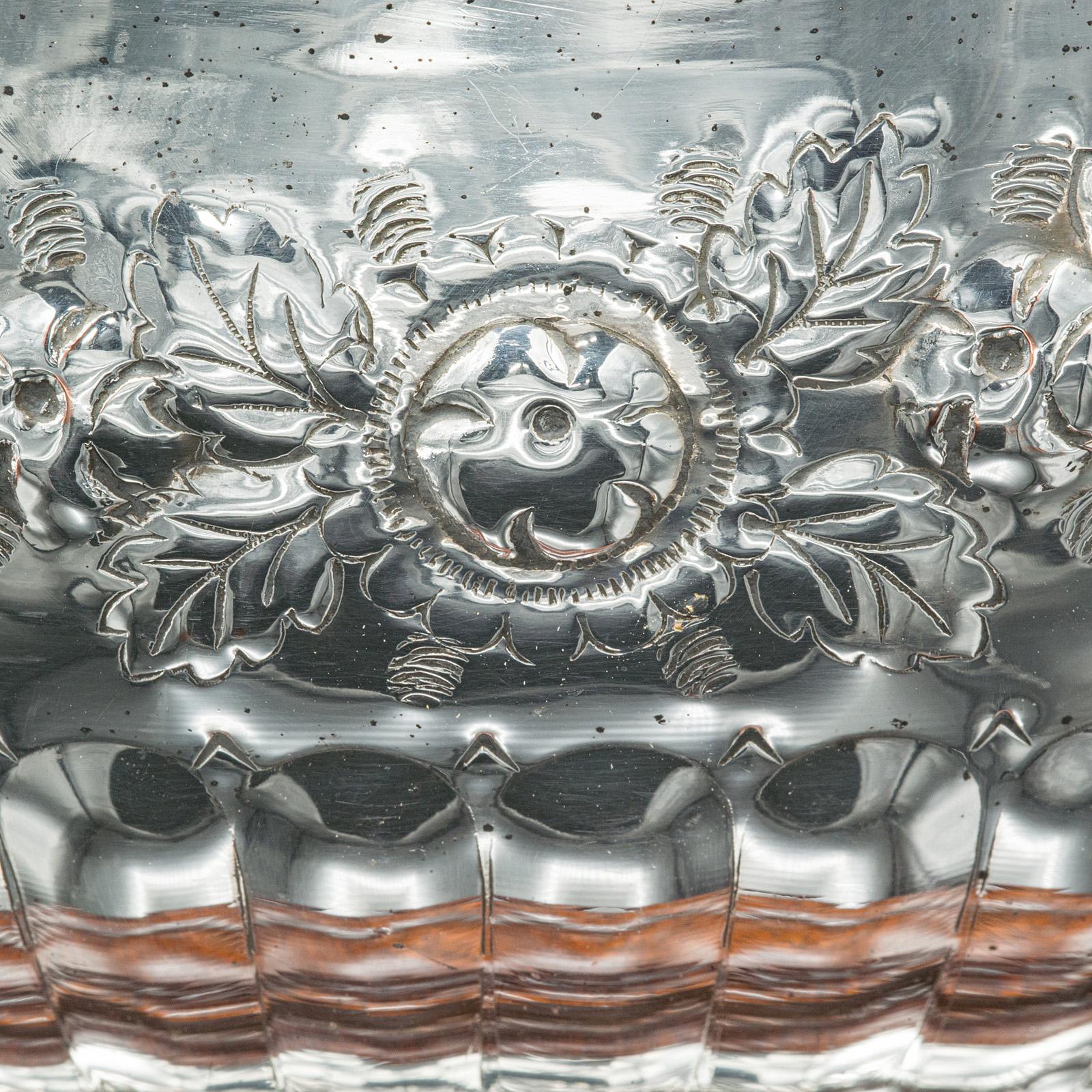 Antica ciotola di presentazione, inglese, piatto d'argento, secchiello per il ghiaccio, refrigeratore, edoardiana in vendita 1