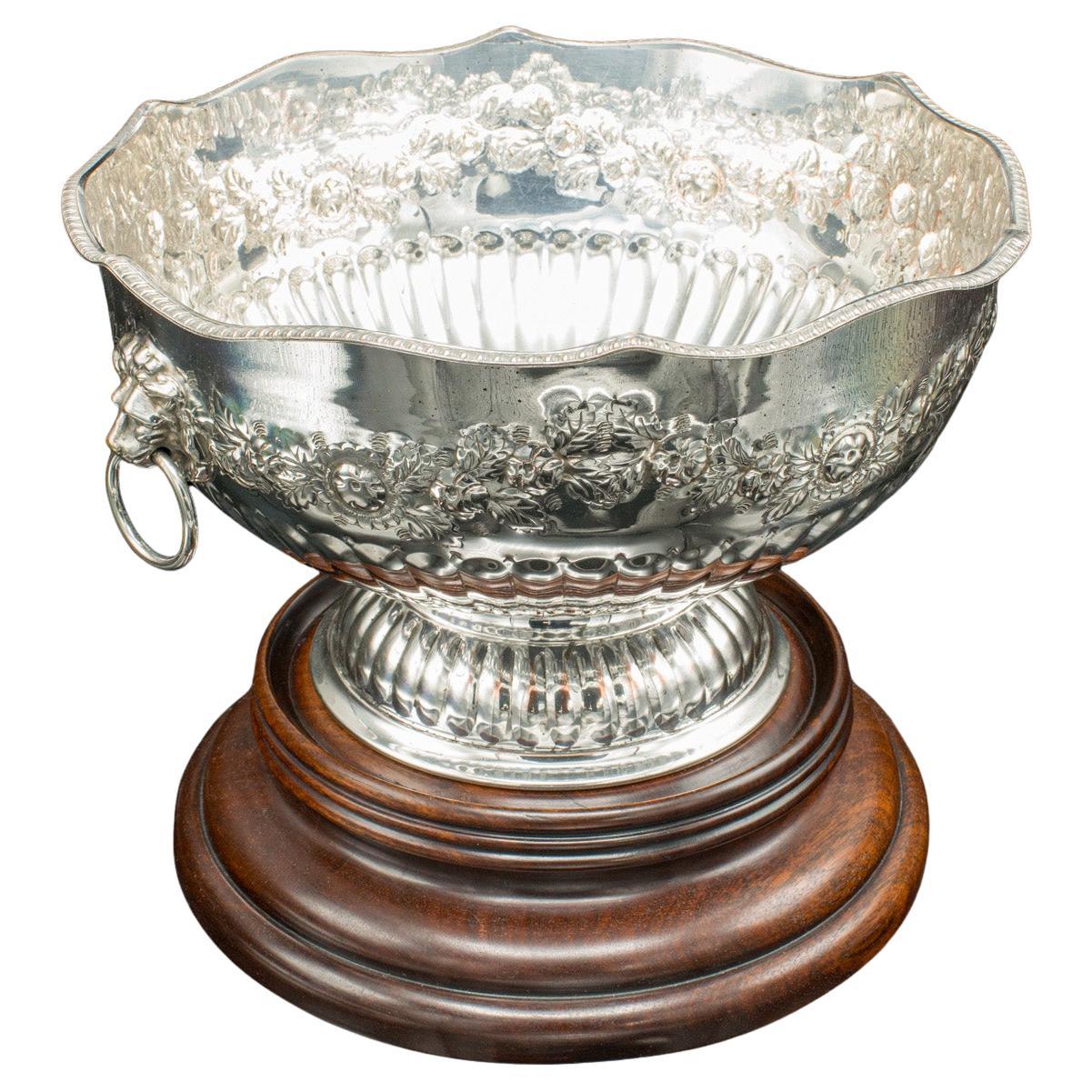 Antica ciotola di presentazione, inglese, piatto d
argento, secchiello per il ghiaccio, refrigeratore, edoardiana in vendita