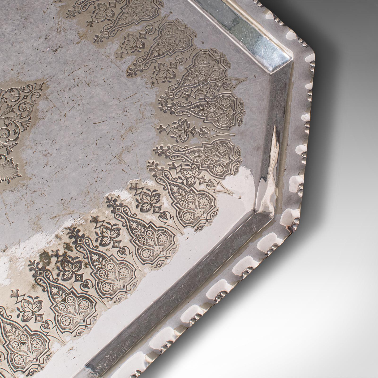 XIXe siècle Plateau de service de présentation ancien, anglais, plaqué argent, thé d'après-midi, vers 1895 en vente
