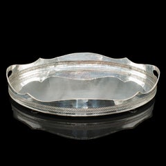 Antique Presentation Serving Tray, English, Silver Plated, Cocktail, Edwardian