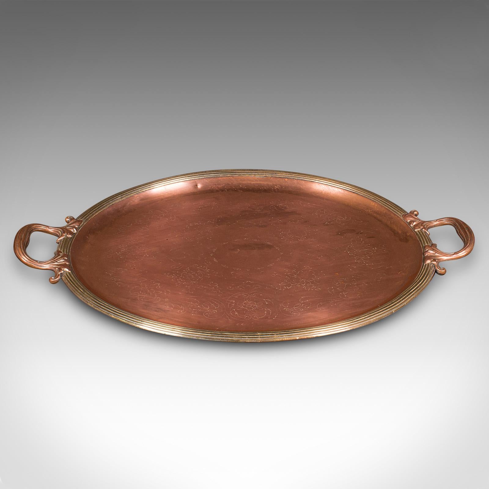 Antikes Präsentationstablett, englisch, Kupfer, Bronze, Servierplatte, viktorianisch (Spätviktorianisch) im Angebot