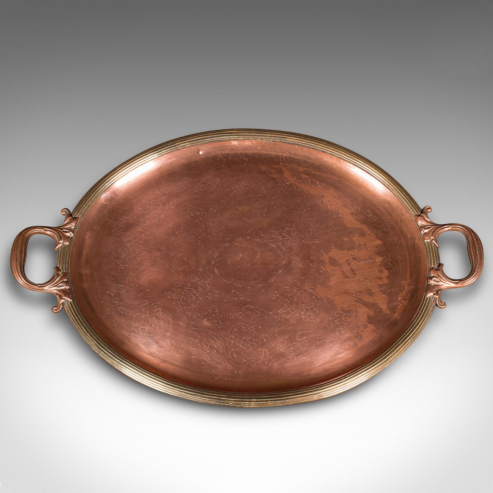 Antikes Präsentationstablett, englisch, Kupfer, Bronze, Servierplatte, viktorianisch im Zustand „Gut“ im Angebot in Hele, Devon, GB