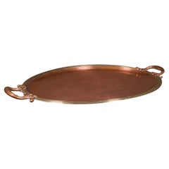 Bandeja de Presentación Antigua, Inglesa, Cobre, Bronce, Plato de Servir, Victoriana