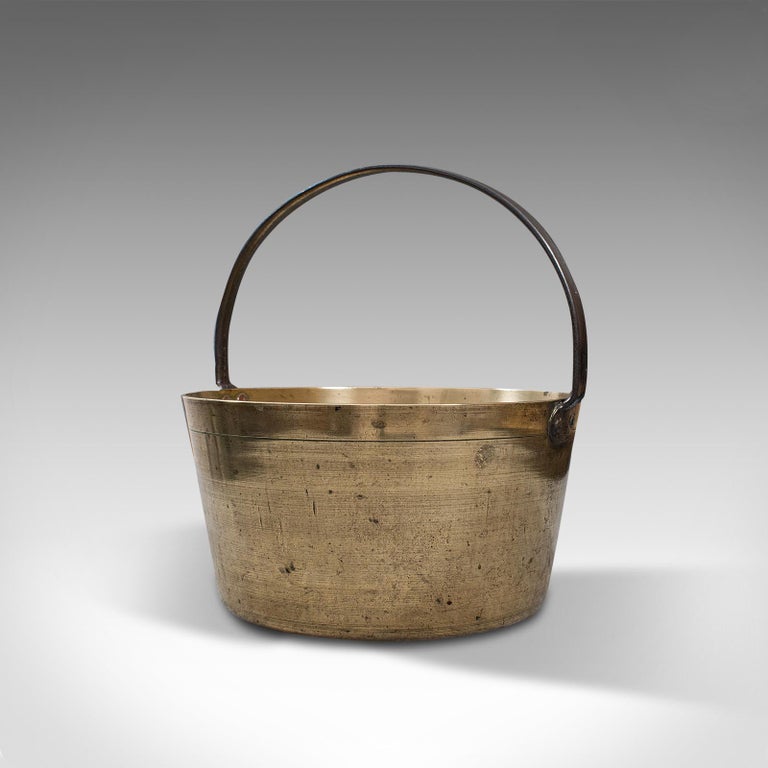 Antique Preserving Pan, English, Heavy Brass, Jam, Cooking Pot