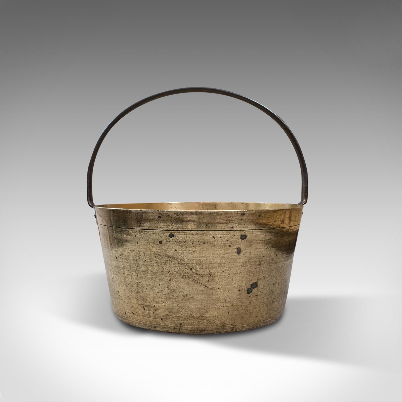 Antiguo Recipiente para Conservas, Inglés, Latón Pesado, Mermelada, Olla para Cocinar, Georgiano, C 1800 siglo XVIII en venta