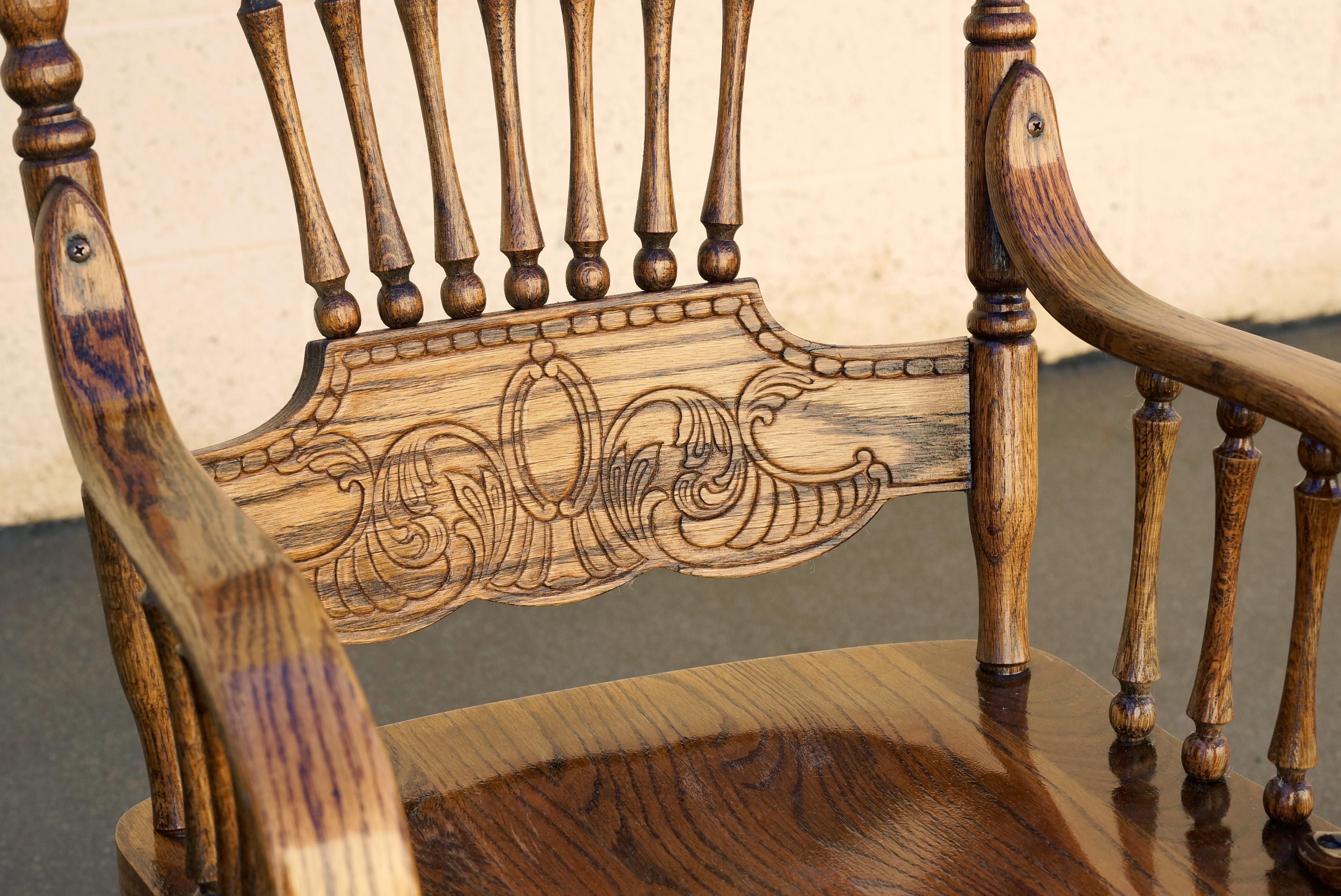 American Classical Antique Pressed Back Oak Steno Chair