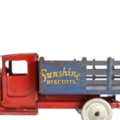 Antique Pressed Steel Sunshine Biscuits Advertising Truck Unsigned C1920