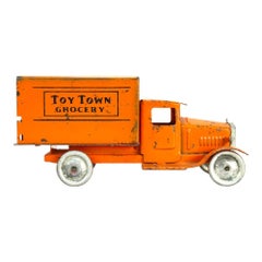 Antique Pressed Steel “Toy Town Grocery” Advertising Truck C1920