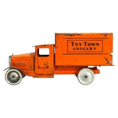 Antique Pressed Steel “Toy Town Grocery” Advertising Truck C1920