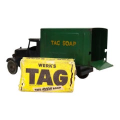 Antique Pressed Steel Werk'sTag Soap Advertising Truck & Soap Bar Cargo c1920