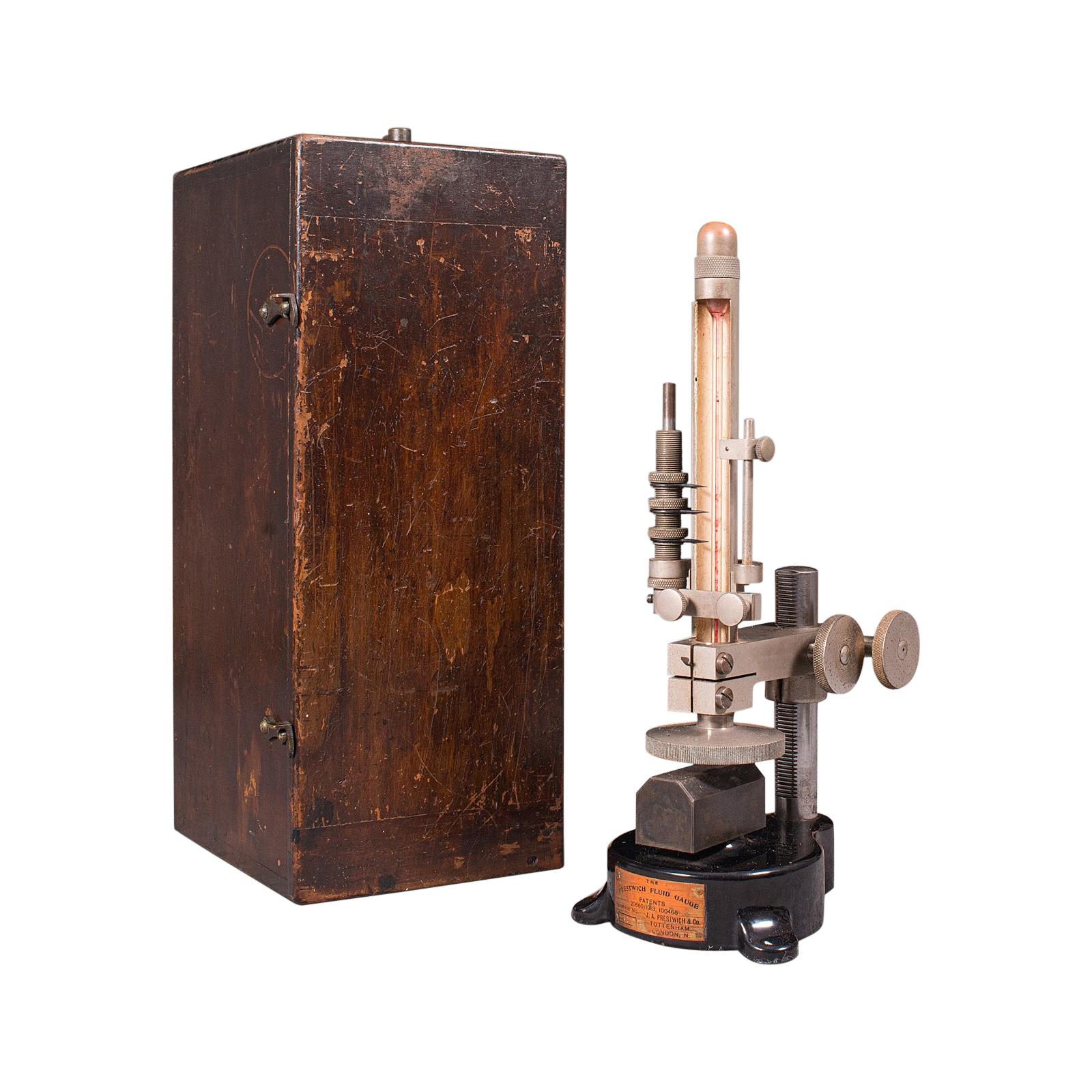 Antike Prestwich Fluid Gauge, Englisch, Aeronautisches, wissenschaftliches Instrument