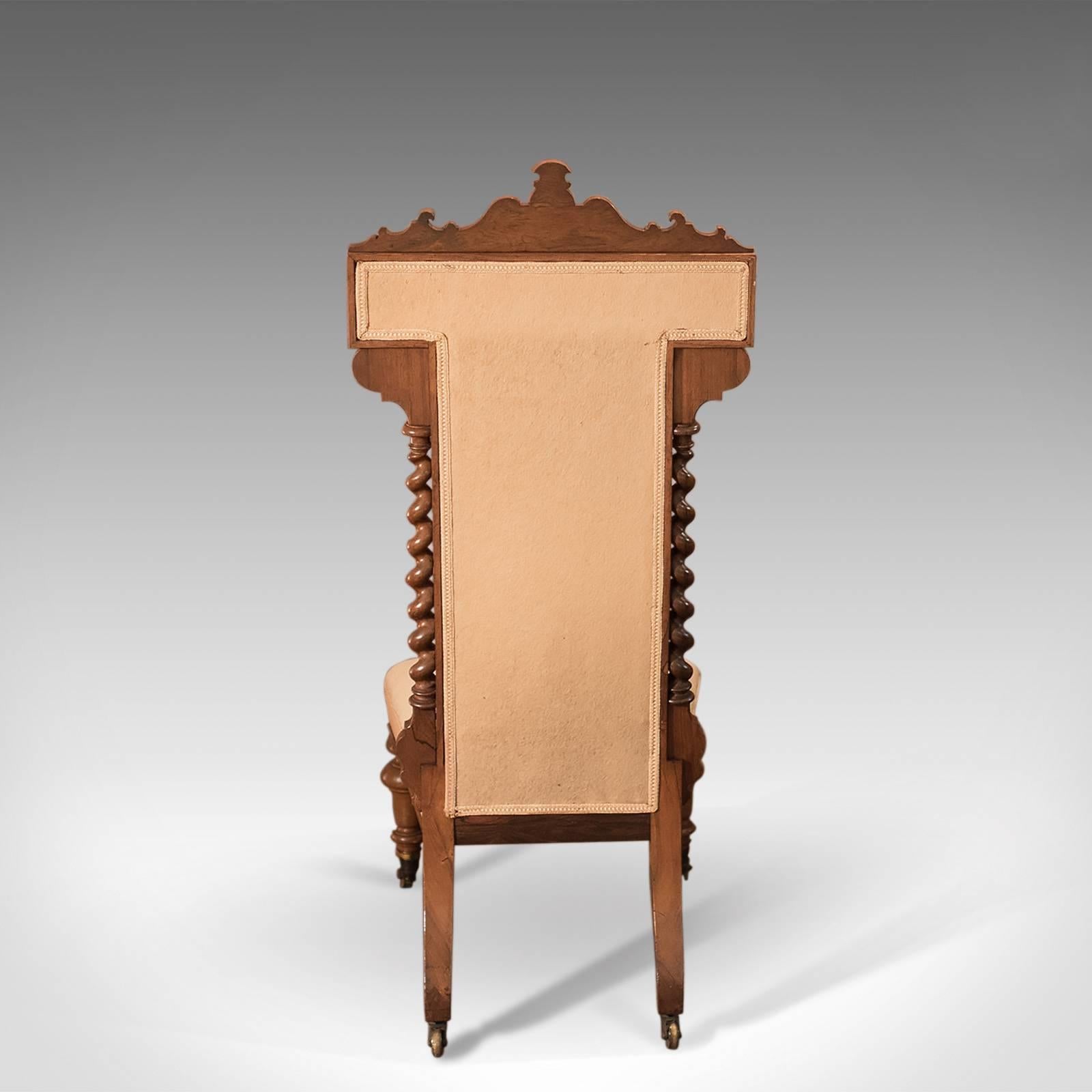 British Antique Prie Dieu Chair, Victorian Rosewood, circa 1850