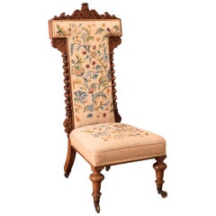 Antique Prie Dieu Chair, Victorian Rosewood, circa 1850
