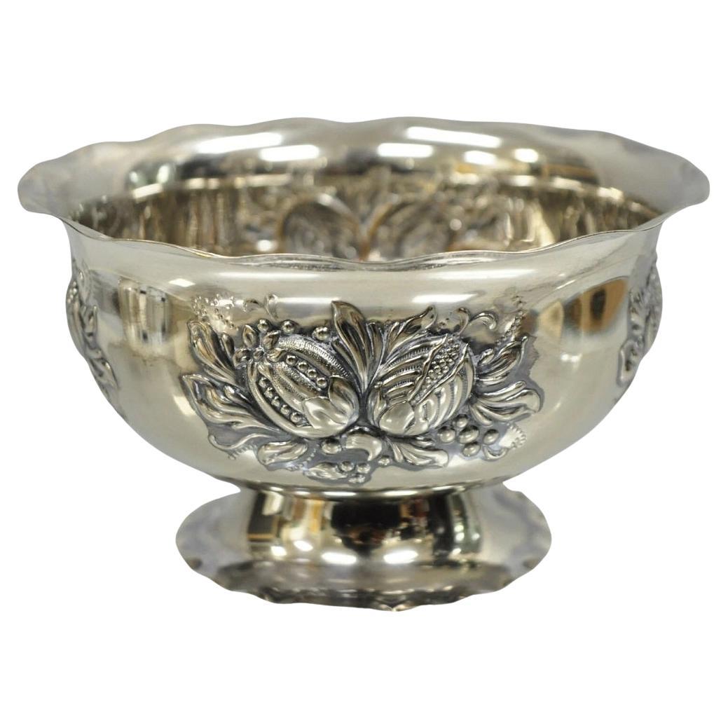 Antiguo Plato Pequeño Primans Sweden Silver Plated Repousse Nut Candy