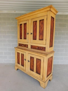 Antique Primitive 2pc Step Back Cupboard